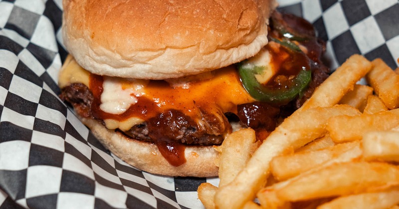 Scotty too hot burger, closer up