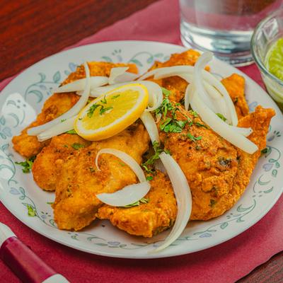 Deep fried marinated fish.