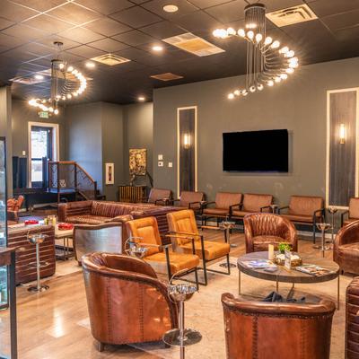 Interior, wide view of seating area