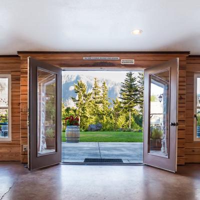 View of the garden from the inside