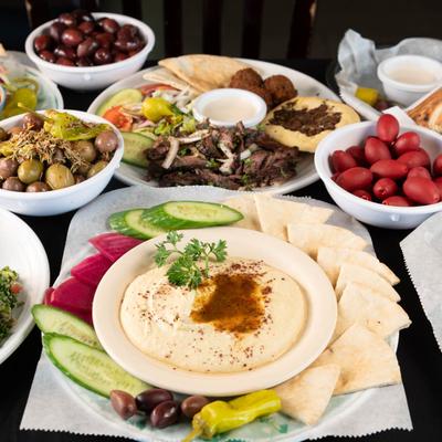 Assortment of food plates.