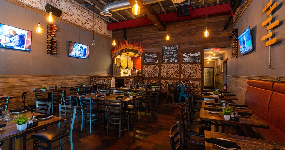 Interior, tables ready for guests