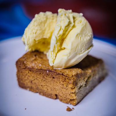Peanut Toffee with Vanilla Ice cream.