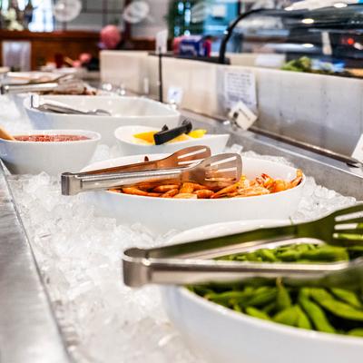 Buffet table, closeup.