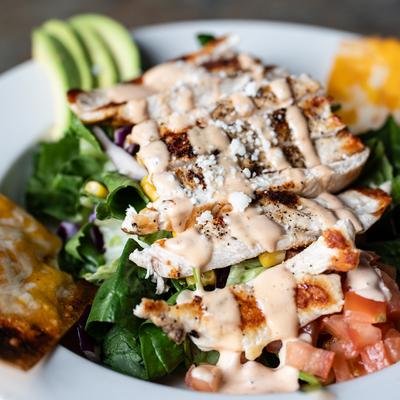 Grilled chicken salad.