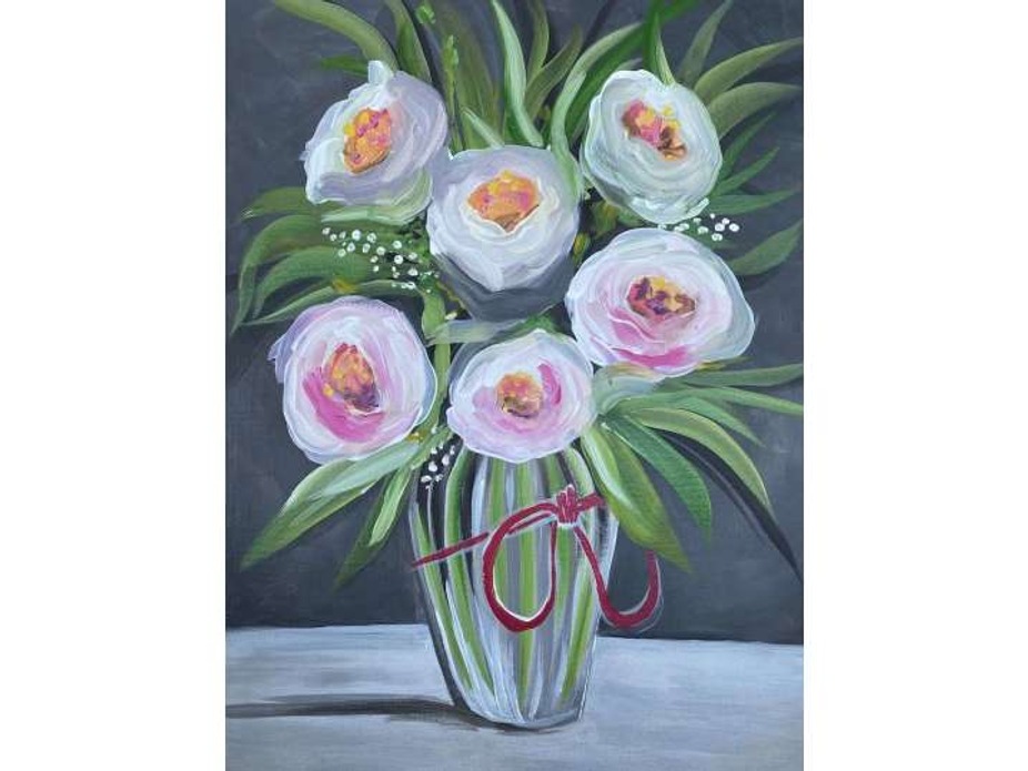 Paint & Sip: Flower Vase at Troubadour Wine Bar event photo