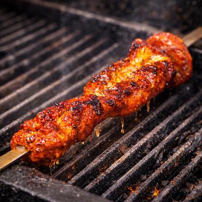 Spicy Chicken Kabob Skewer.