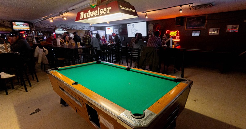 Interior, pool table