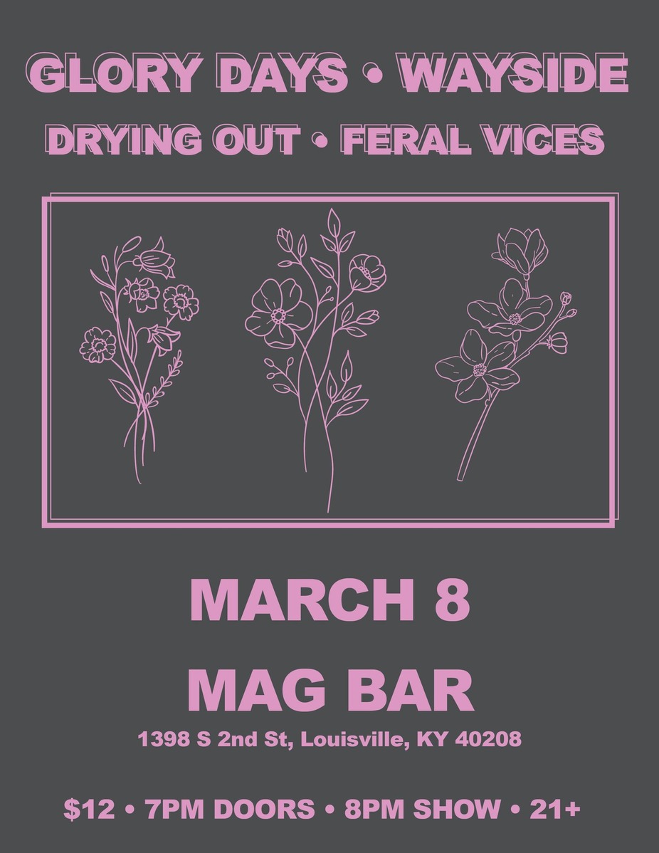 Drying Out, Feral Vices, Glory Days, and Wayside event photo