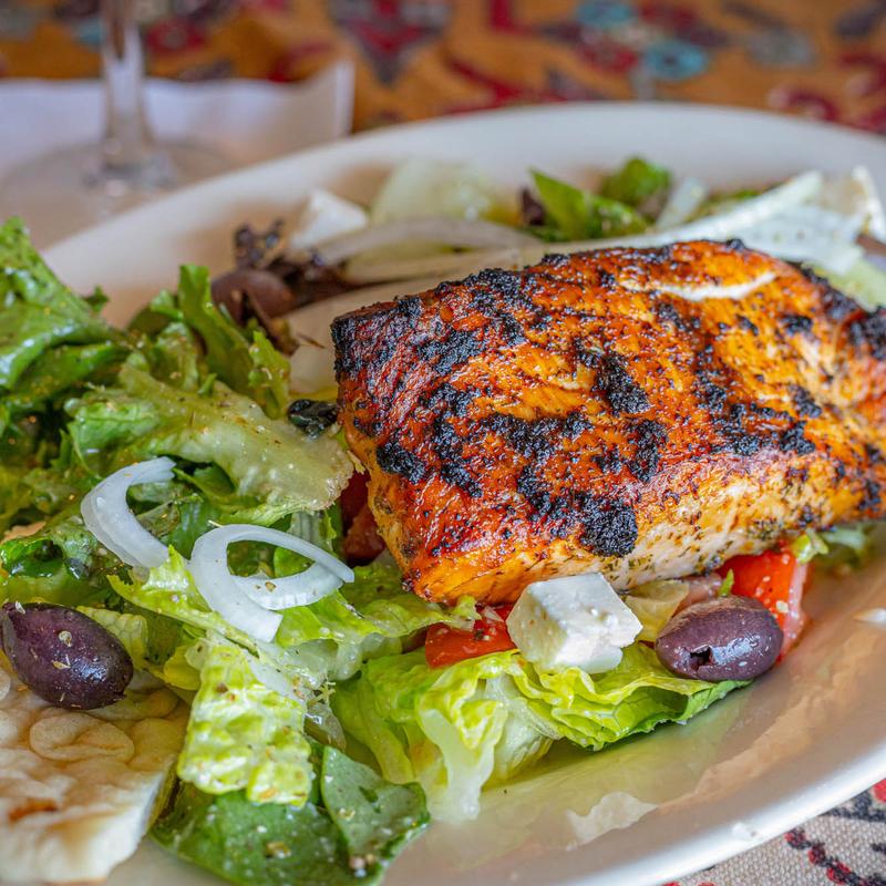 Greek Salad with Salmon photo