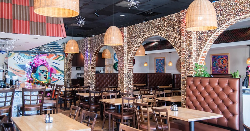 Nicely done interior dining area