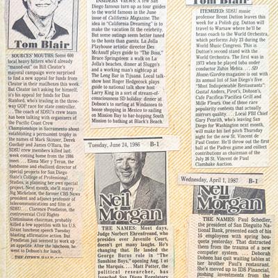 Cutout articles by Tom Blair and Neil Morgan from 1986 and 1987