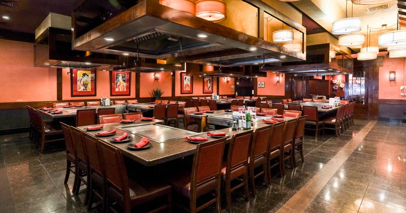 Interior, teppanyaki tables and chairs