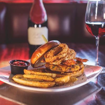 Bourbon BBQ Burger, side view