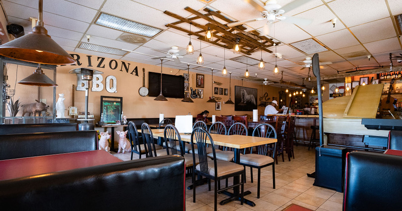 Interior, tables ready for guests