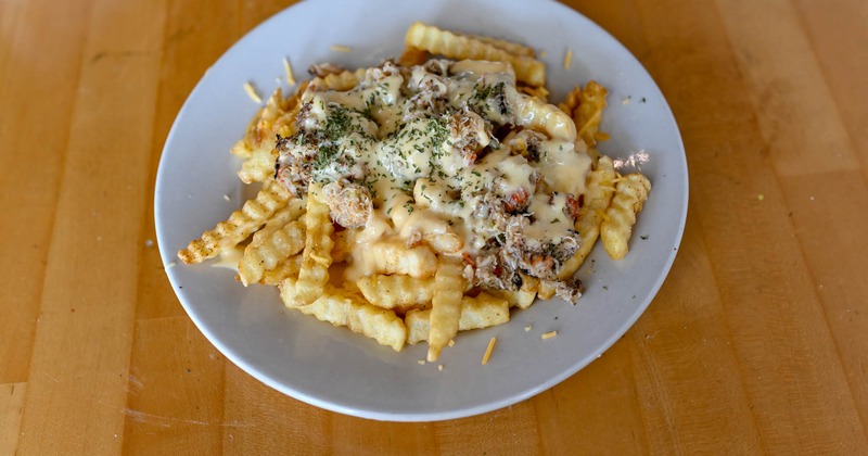Seafood fries, top view