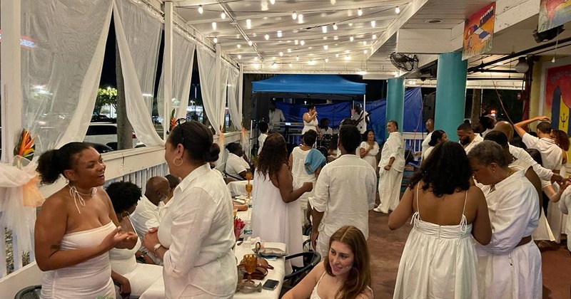 Customers attending a music performance