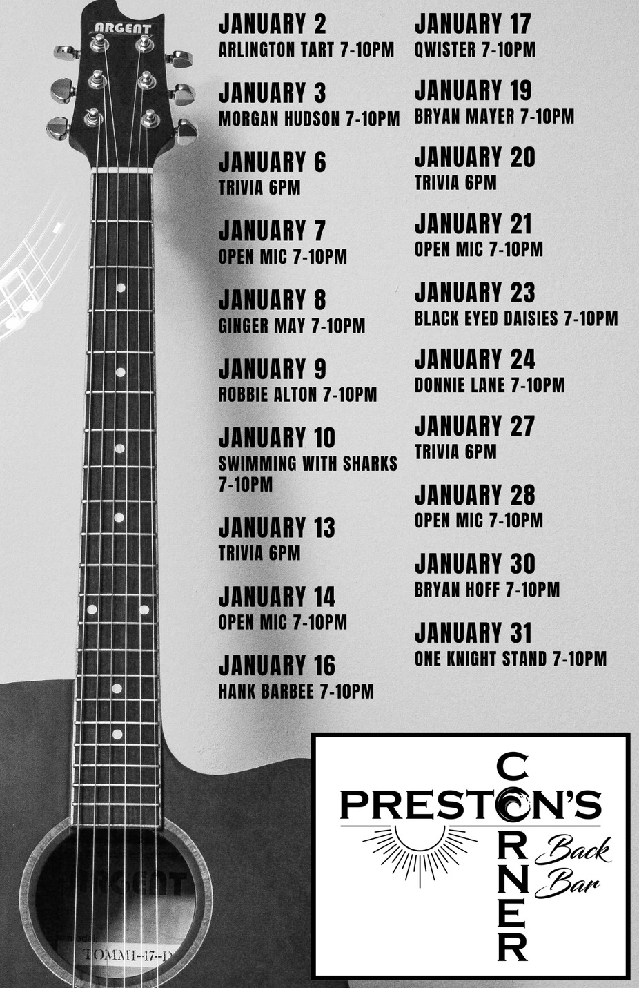 January in the Back Bar event photo