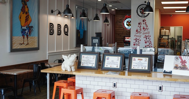 Interior, a bar with bar stools
