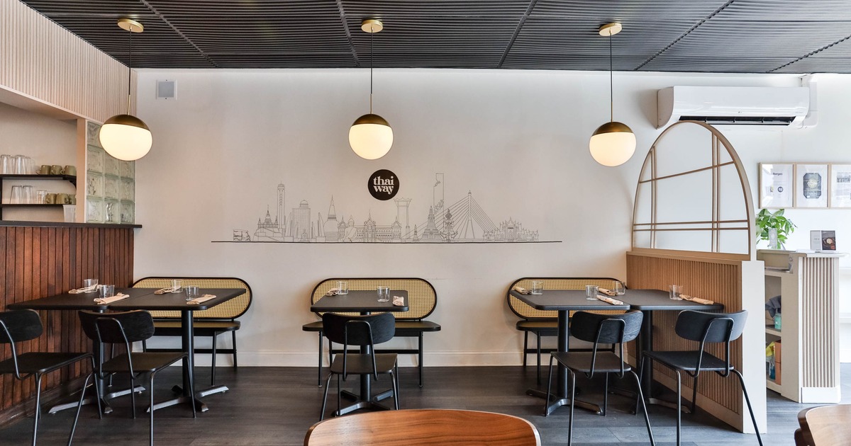 Interior, tables and chairs ready for guests