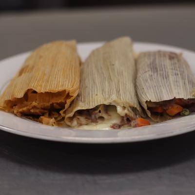 Tamales on a plate.