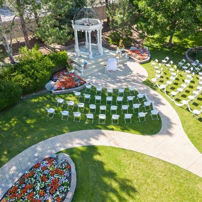 Outdoor wedding venue top view