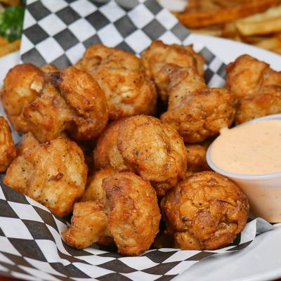 Fried mushrooms, closeup.