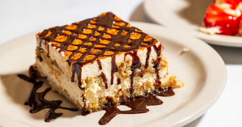 Tiramisu cake, close up