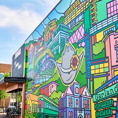 A mural on an exterior wall of the restaurant building.