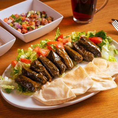 Stuffed grape leaves.