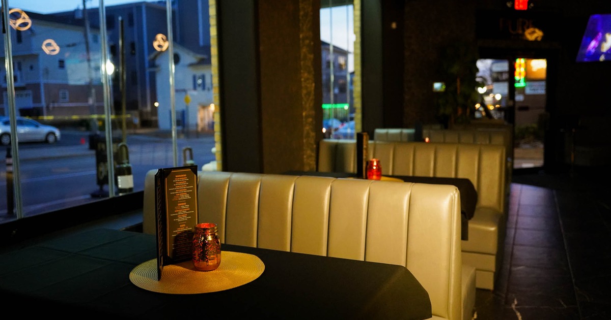 Interior, dining booths