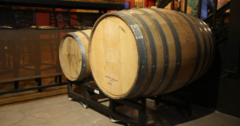 Interior, wooden barrels