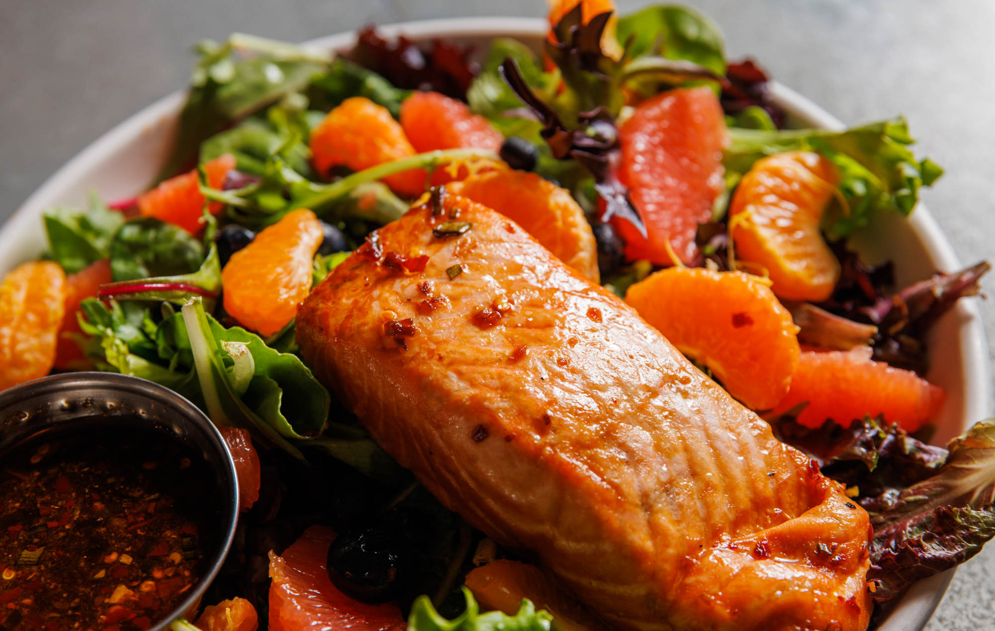 Asian Salmon Salad, closeup