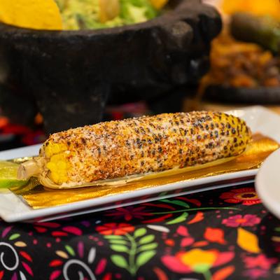 Grilled Mexican street corn.