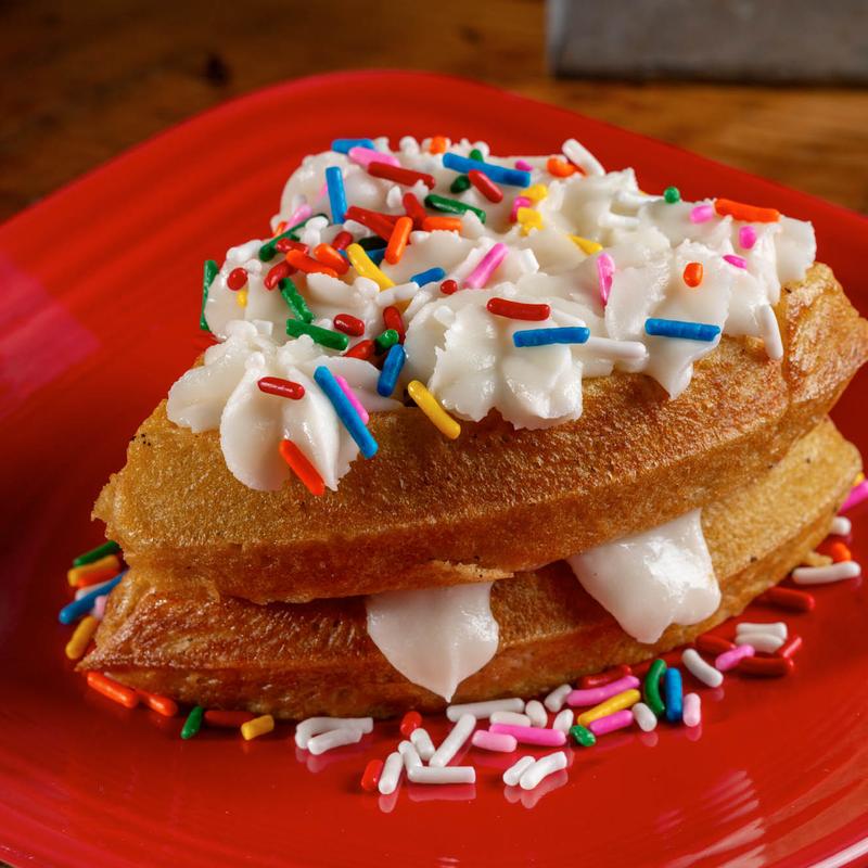 menu item 38 of 39, Birthday Cake Waffle