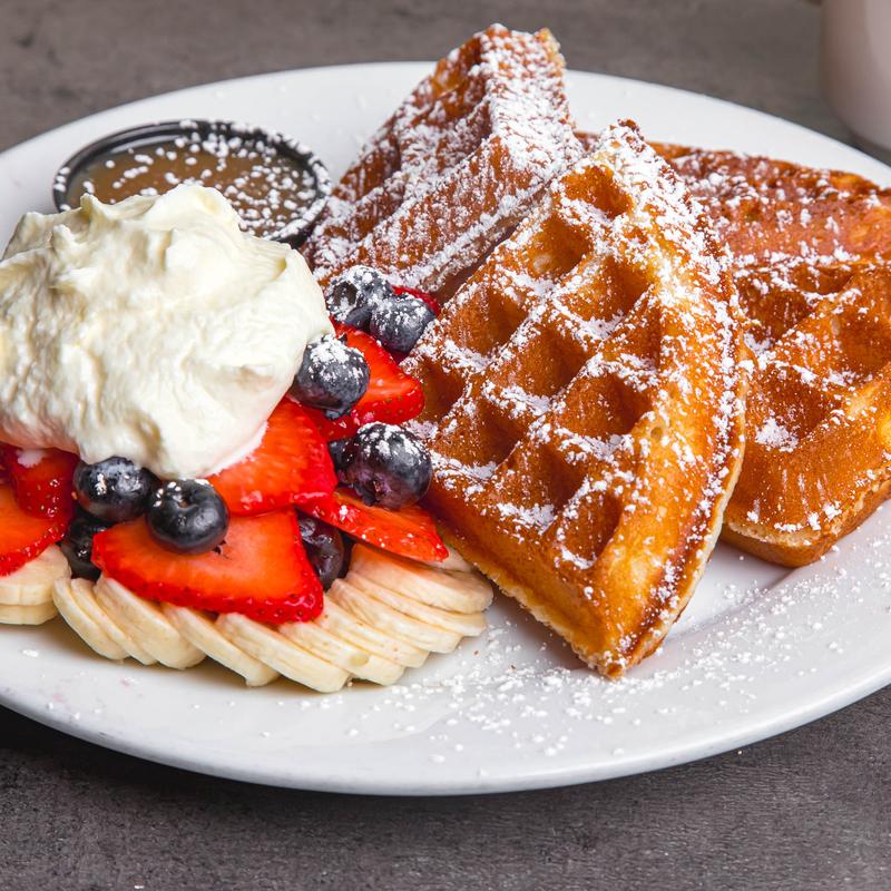 menu item 10 of 111, Trio Fruits N' Cream Waffle