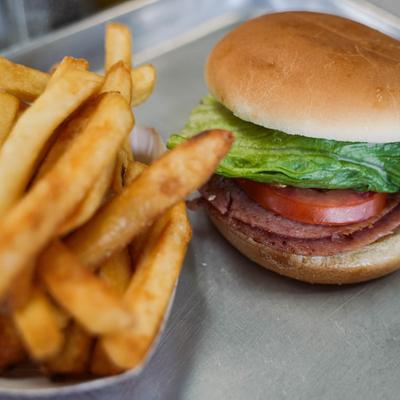 Taylor Pork Roll and fries.