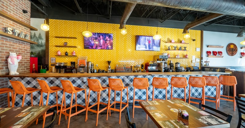 Interior, a bar with bar stools