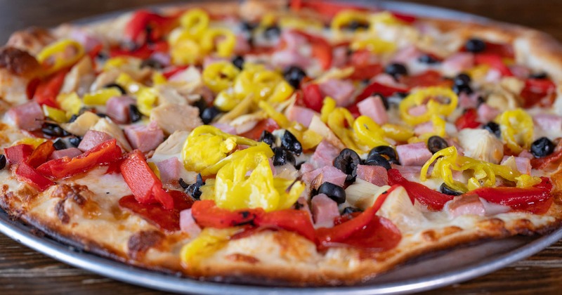 A whole antipasta pizza