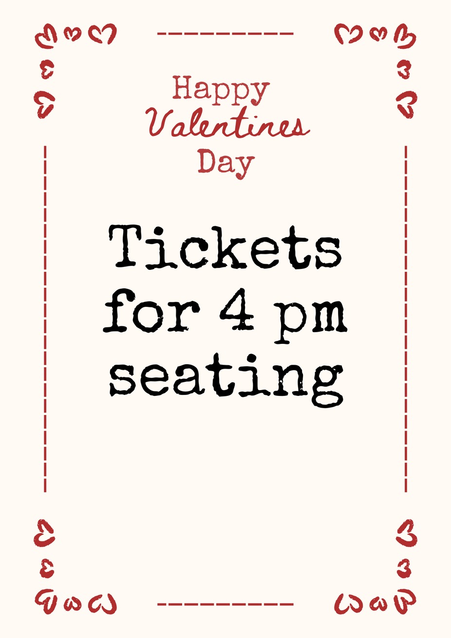 Valentine's Dinner 4 pm seating event photo