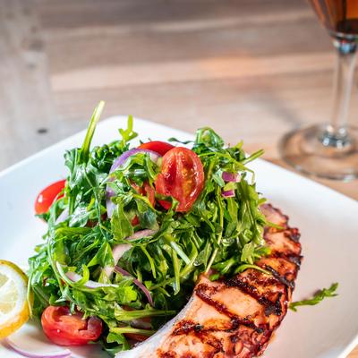 Grilled octopus with salad