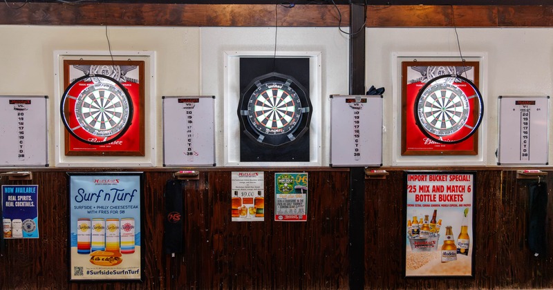 Interior, dart game machines