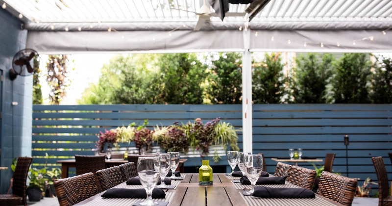 Exterior, table setting in the patio