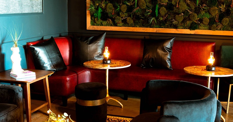 Interior, sofa in lounge area