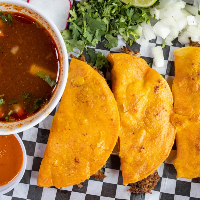 menu item 9 of 15, Cheesy Birria Tacos
