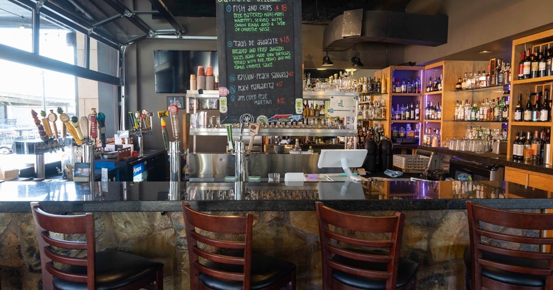 Interior, a bar with bar stools