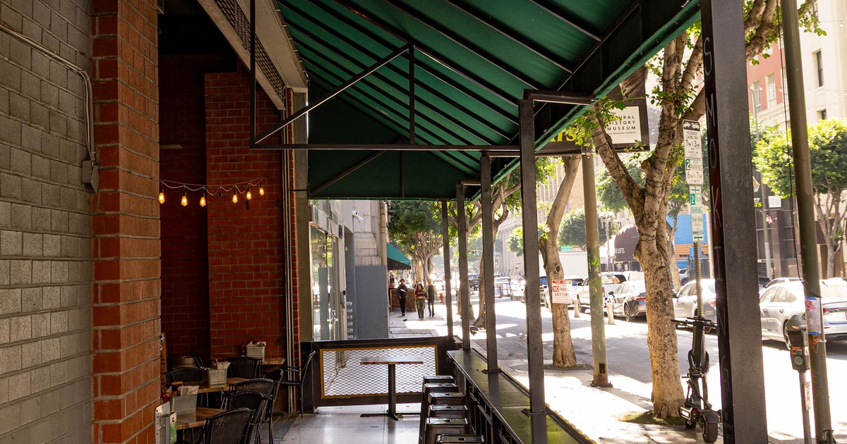 Covered outdoor seating area