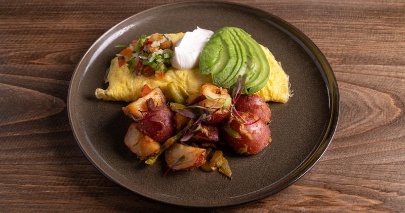 California omelet served with roasted red potatoes