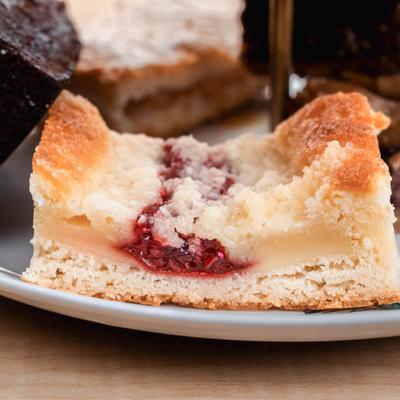 A slice of Strawberry Coffee Cake.