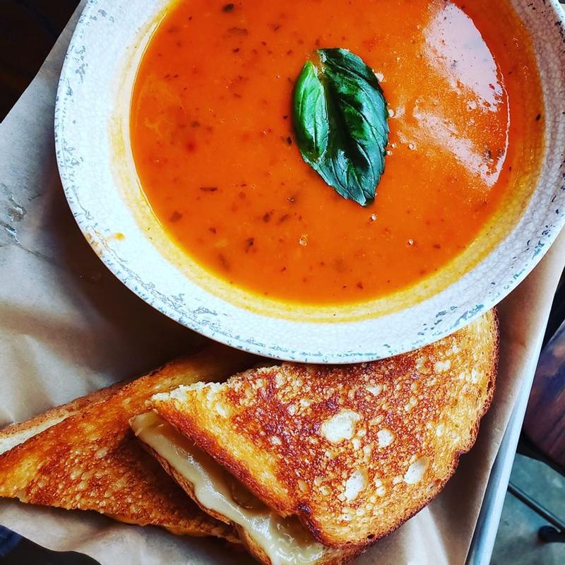 Tomato Basil Soup & Grilled Cheese photo